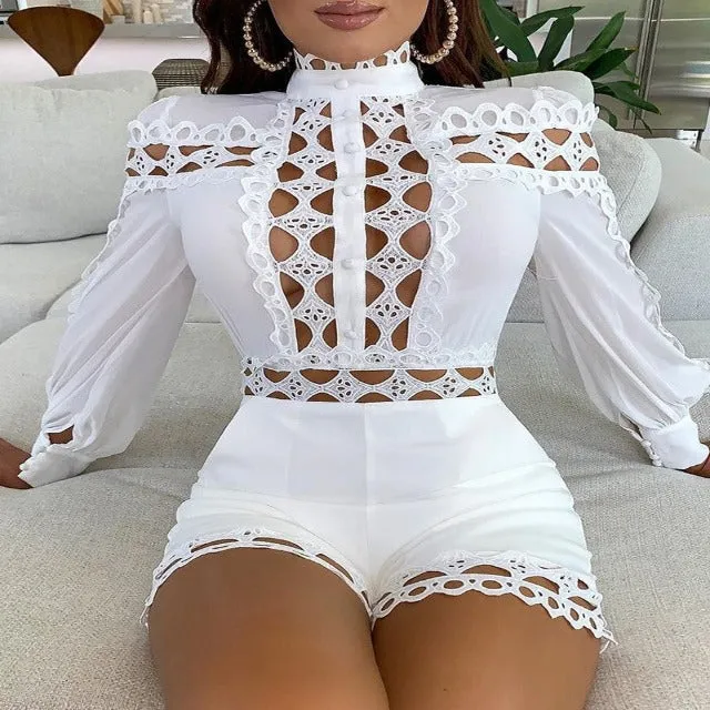 Macacao Hollow Out Summertime Fun Romper