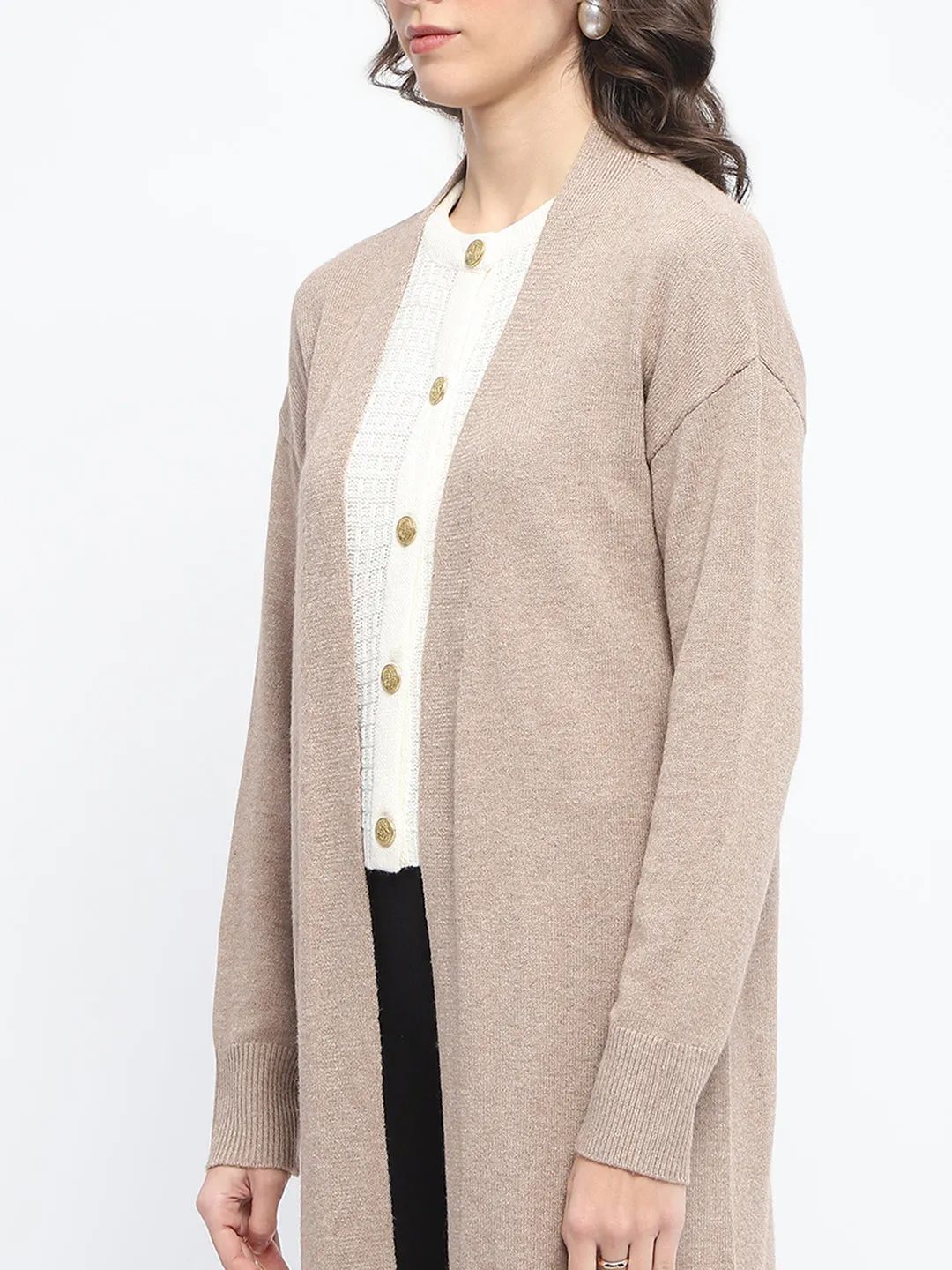 Madame Open Front Khaki Shrug