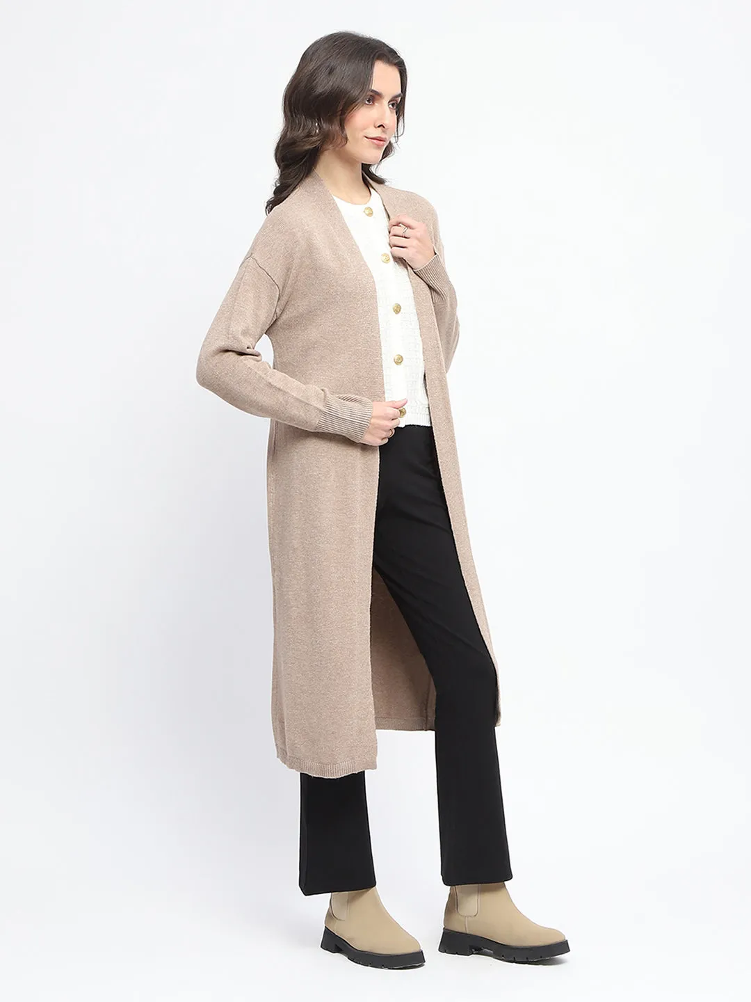 Madame Open Front Khaki Shrug