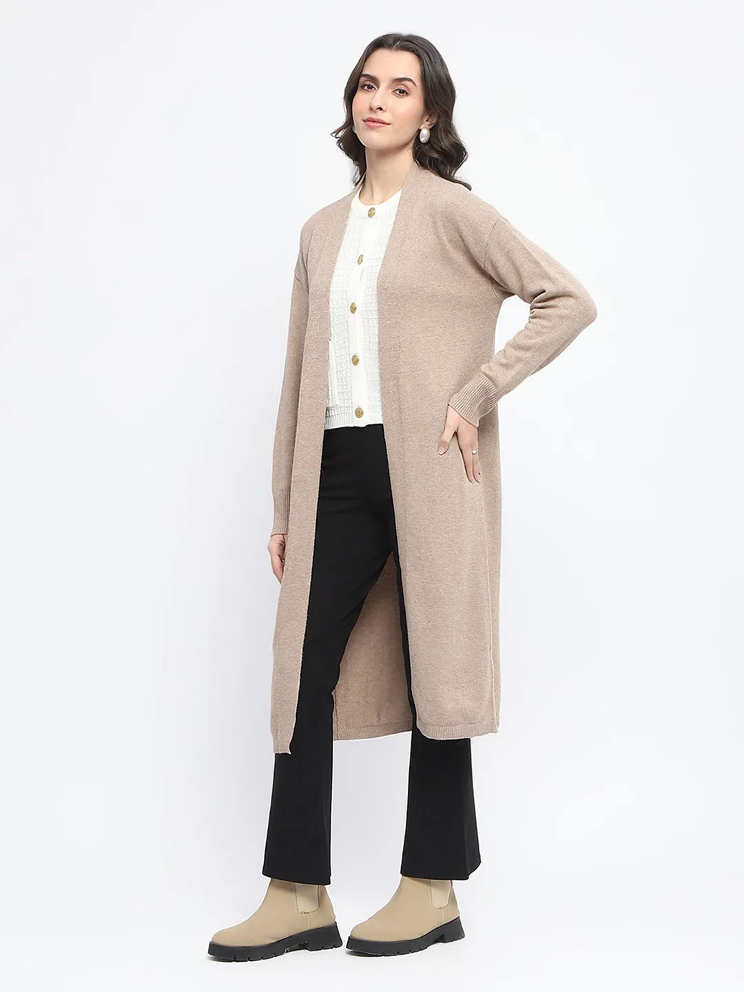 Madame Open Front Khaki Shrug