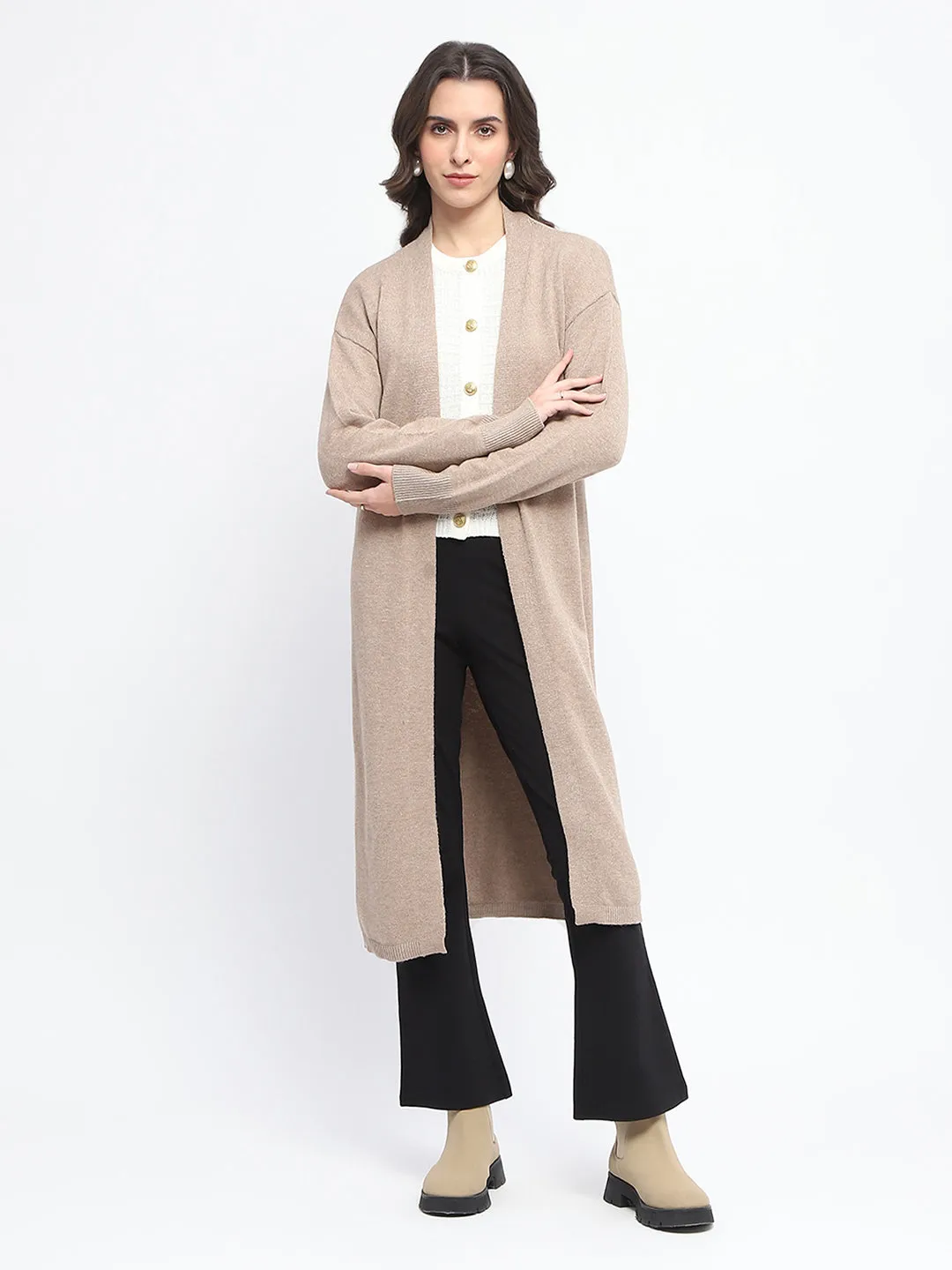 Madame Open Front Khaki Shrug