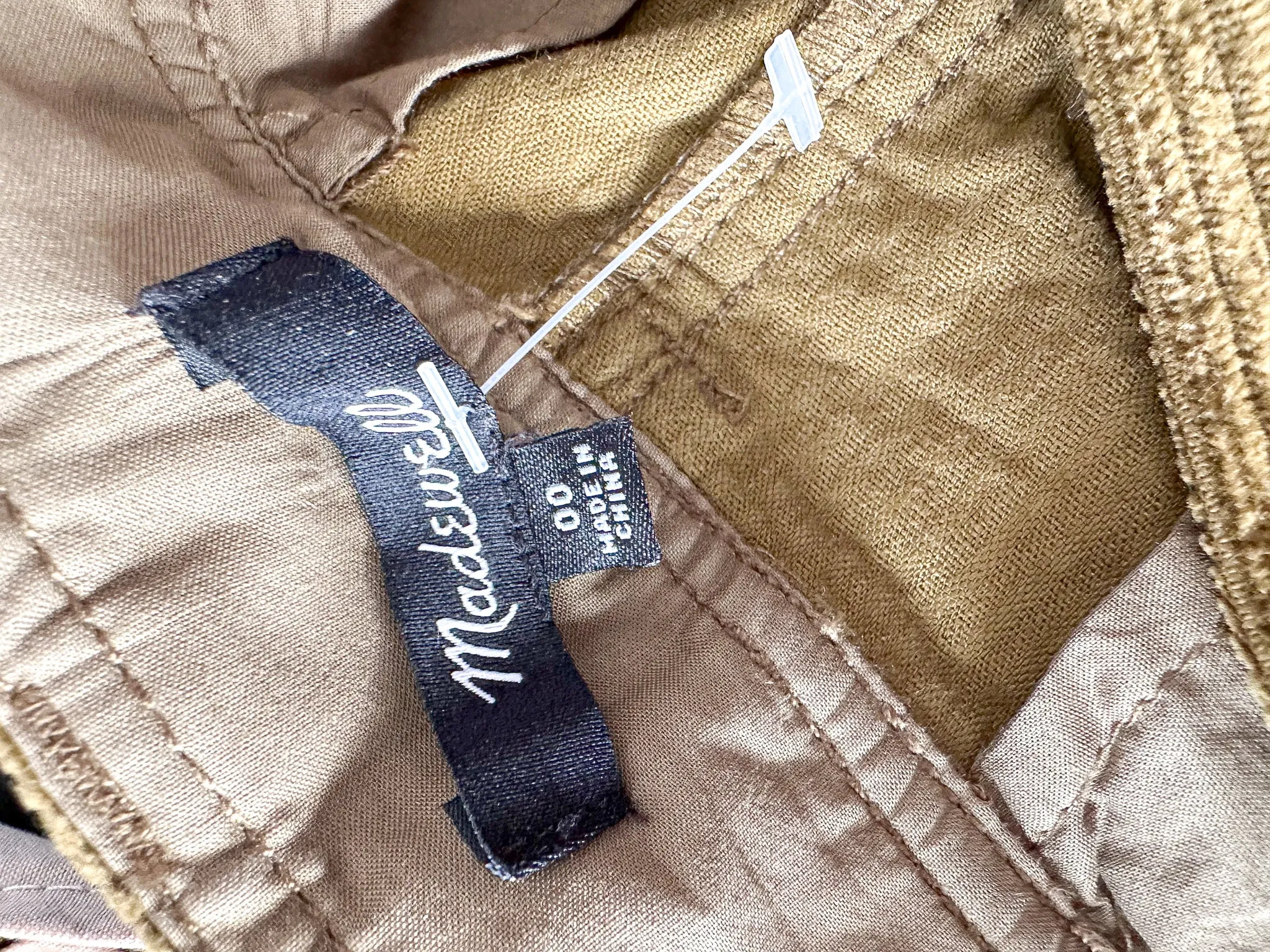 Madewell Corduroy Brown Autumnal Pocket Front A-Line Mini Skirt