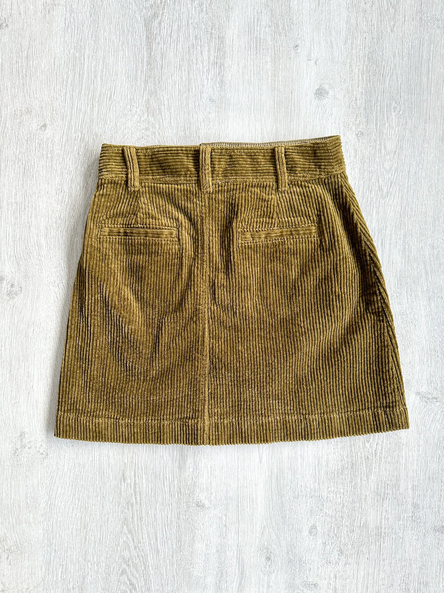 Madewell Corduroy Brown Autumnal Pocket Front A-Line Mini Skirt