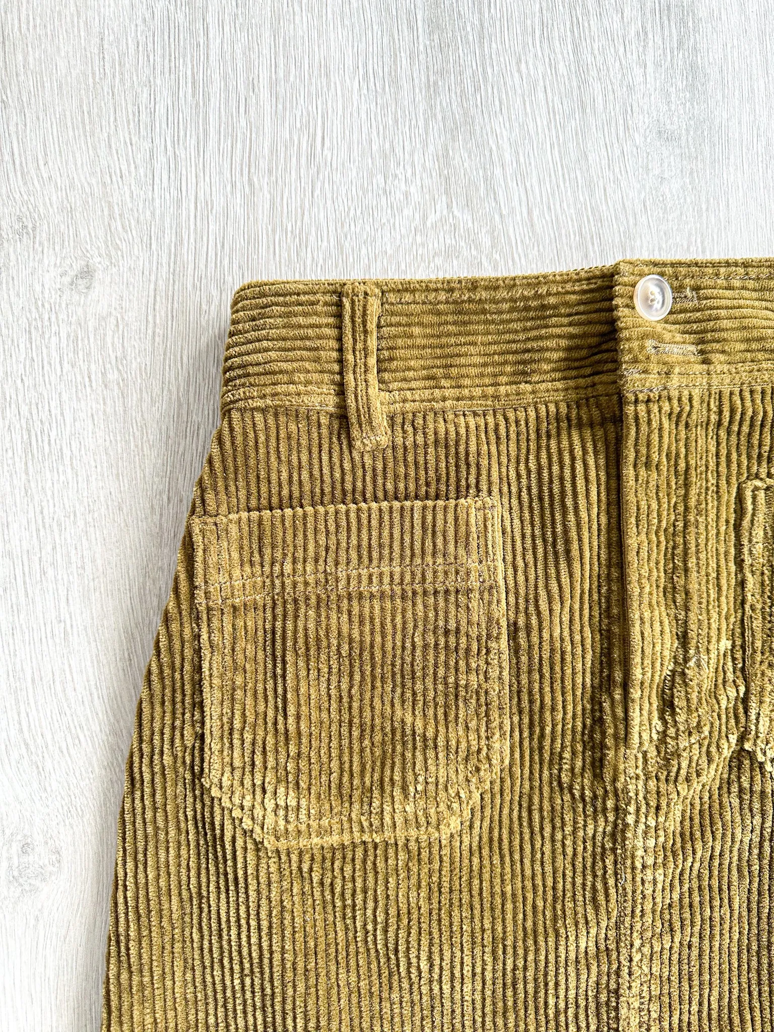 Madewell Corduroy Brown Autumnal Pocket Front A-Line Mini Skirt