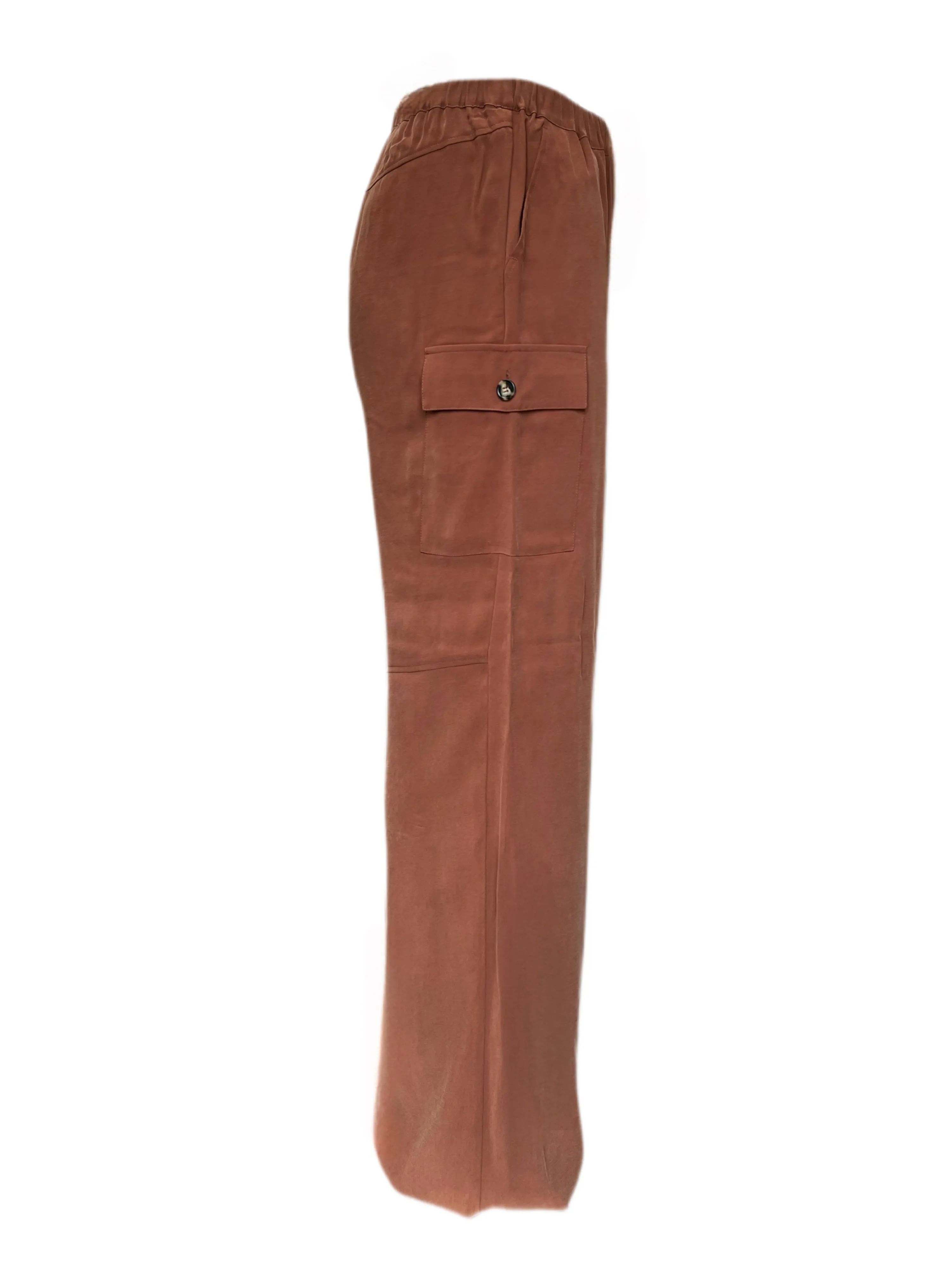 Marina Rinaldi Women's Brown Racconto Elastic Waist Pants NWT