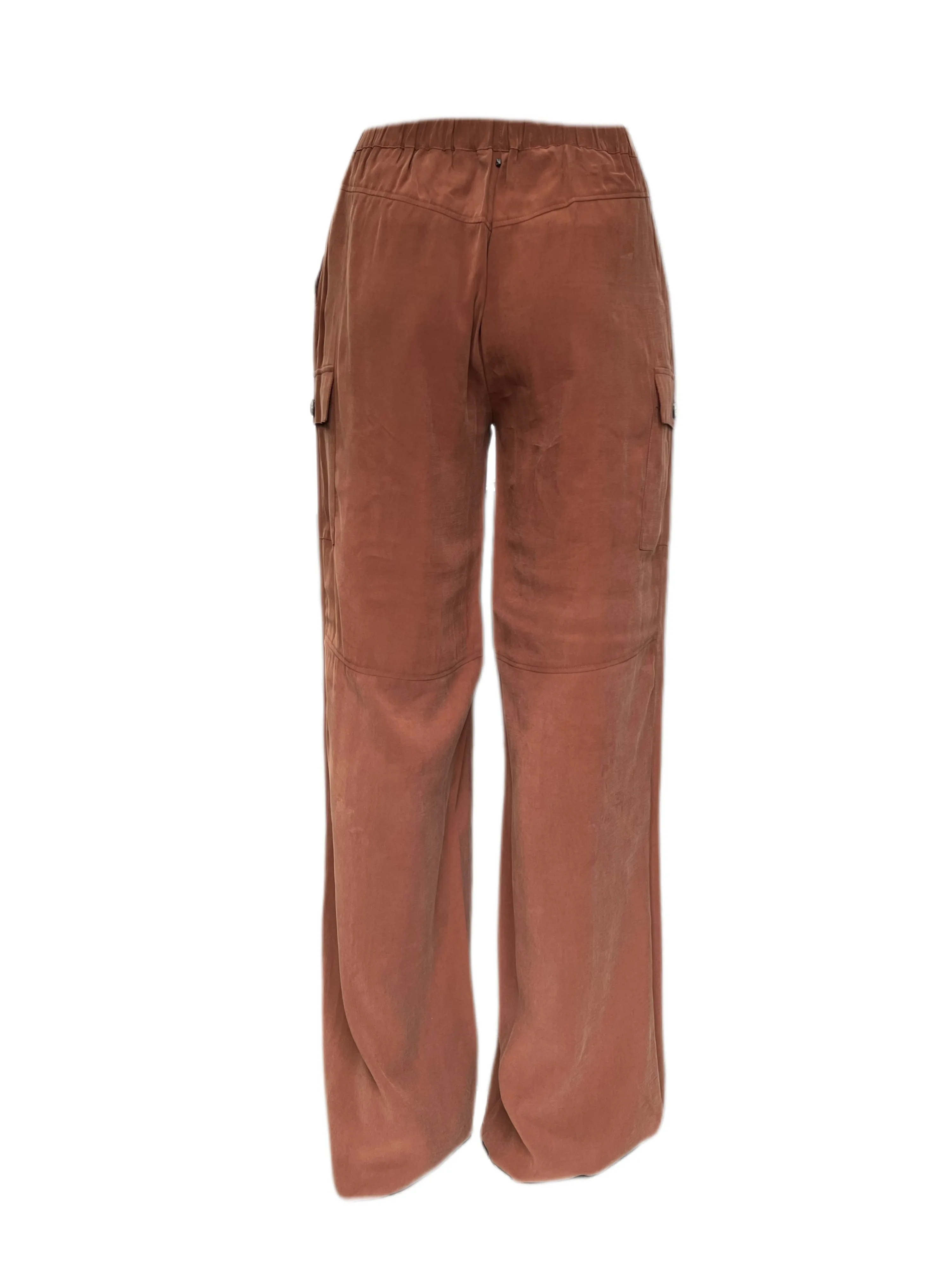 Marina Rinaldi Women's Brown Racconto Elastic Waist Pants NWT