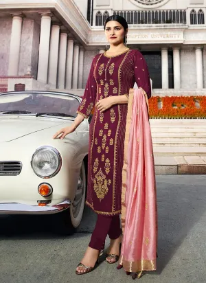 Maroon And Pink Pakistani Pant Suit