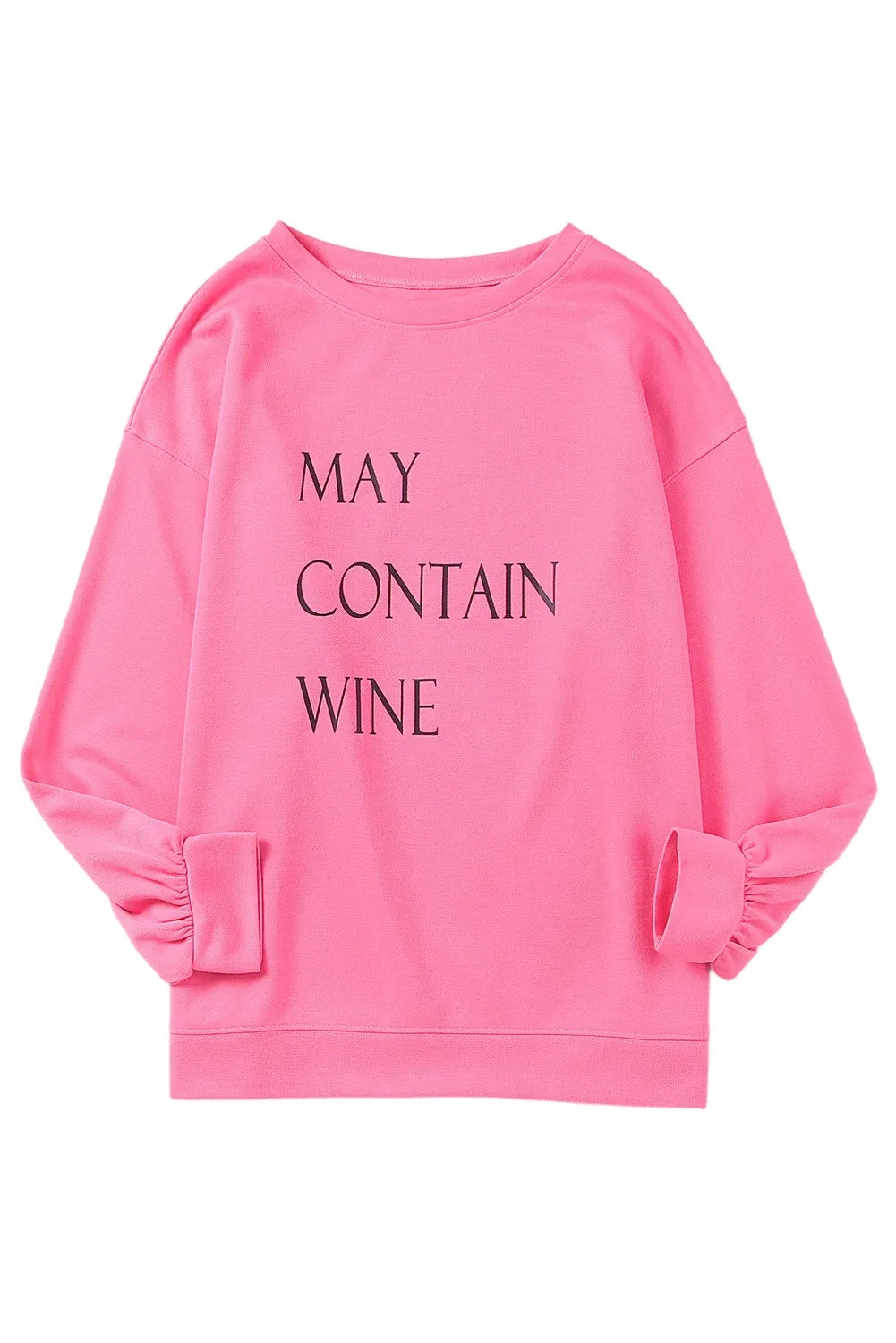 May Contain Wine Crew Neck Plus Size Sweatshirt