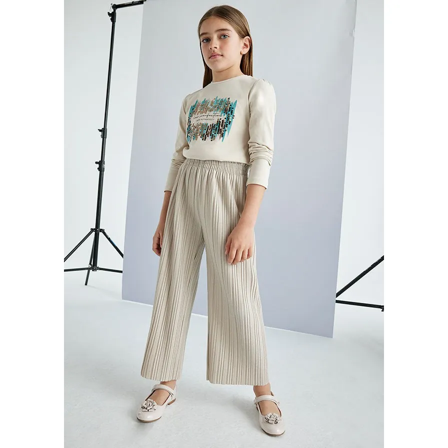 Mayoral Champagne Pleated Pants
