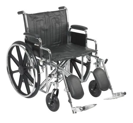 McKesson Heavy-Duty Wheelchair with Swing Away Elevating Leg Rests - 24-Inch Seat Width - 1 Each / Each - 24324201