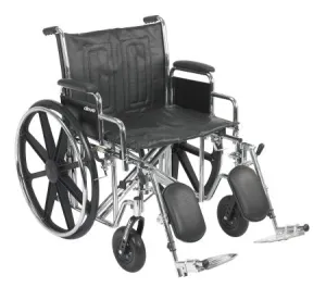 McKesson Heavy-Duty Wheelchair with Swing Away Elevating Leg Rests - 24-Inch Seat Width - 1 Each / Each - 24324201