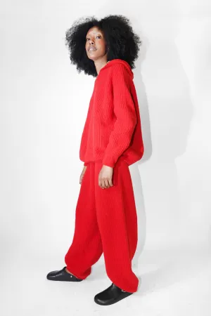 Mea Pants in Red Recycled Wool