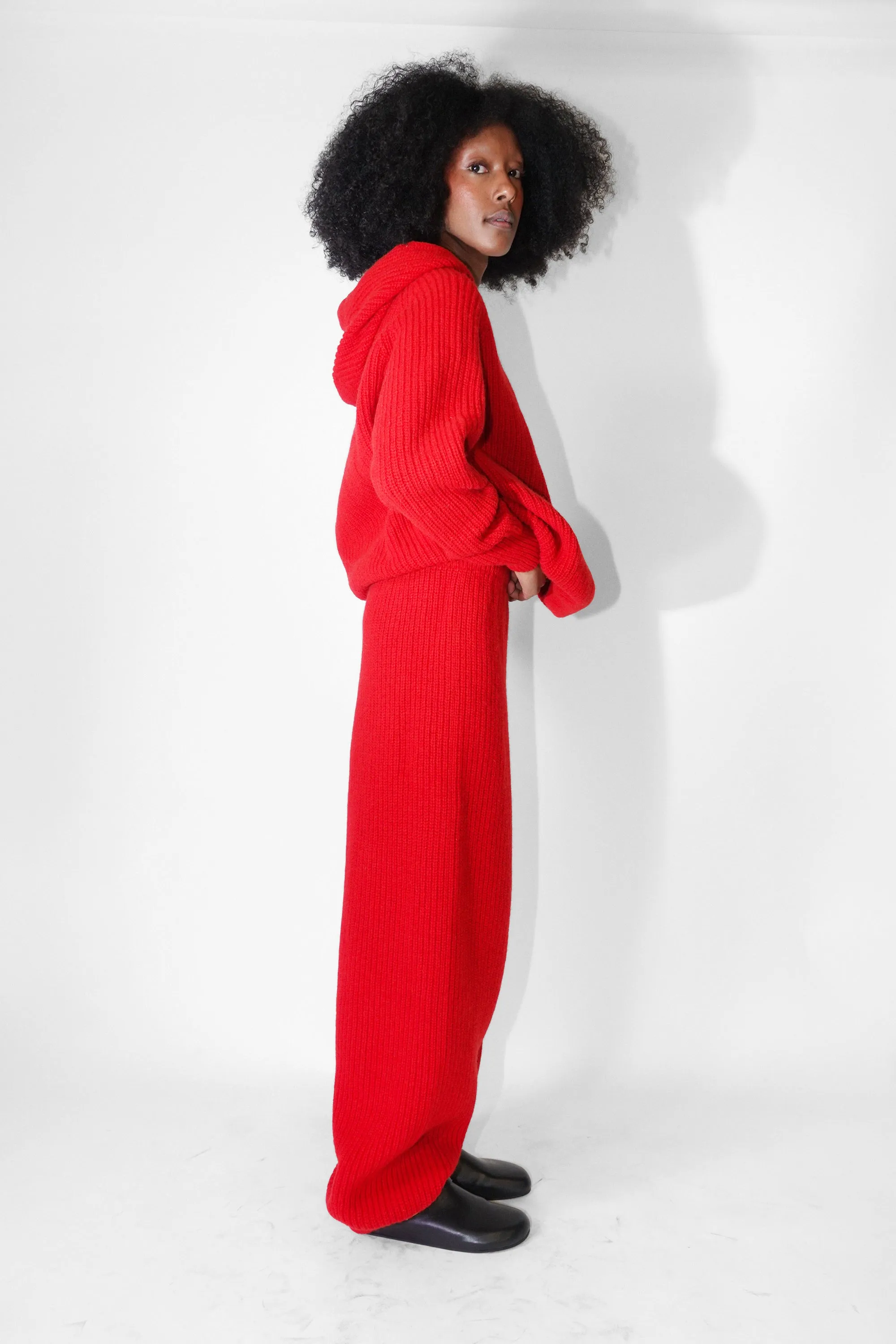 Mea Pants in Red Recycled Wool