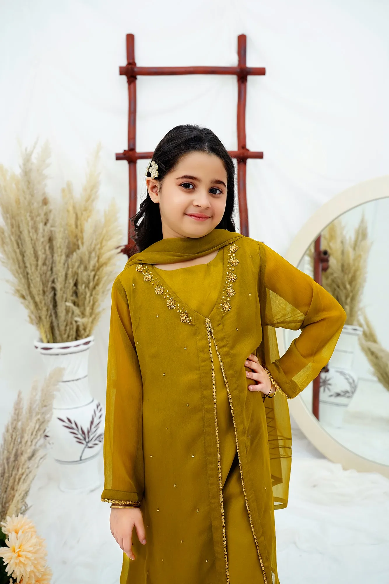 Mehndi Embroidered Chiffon