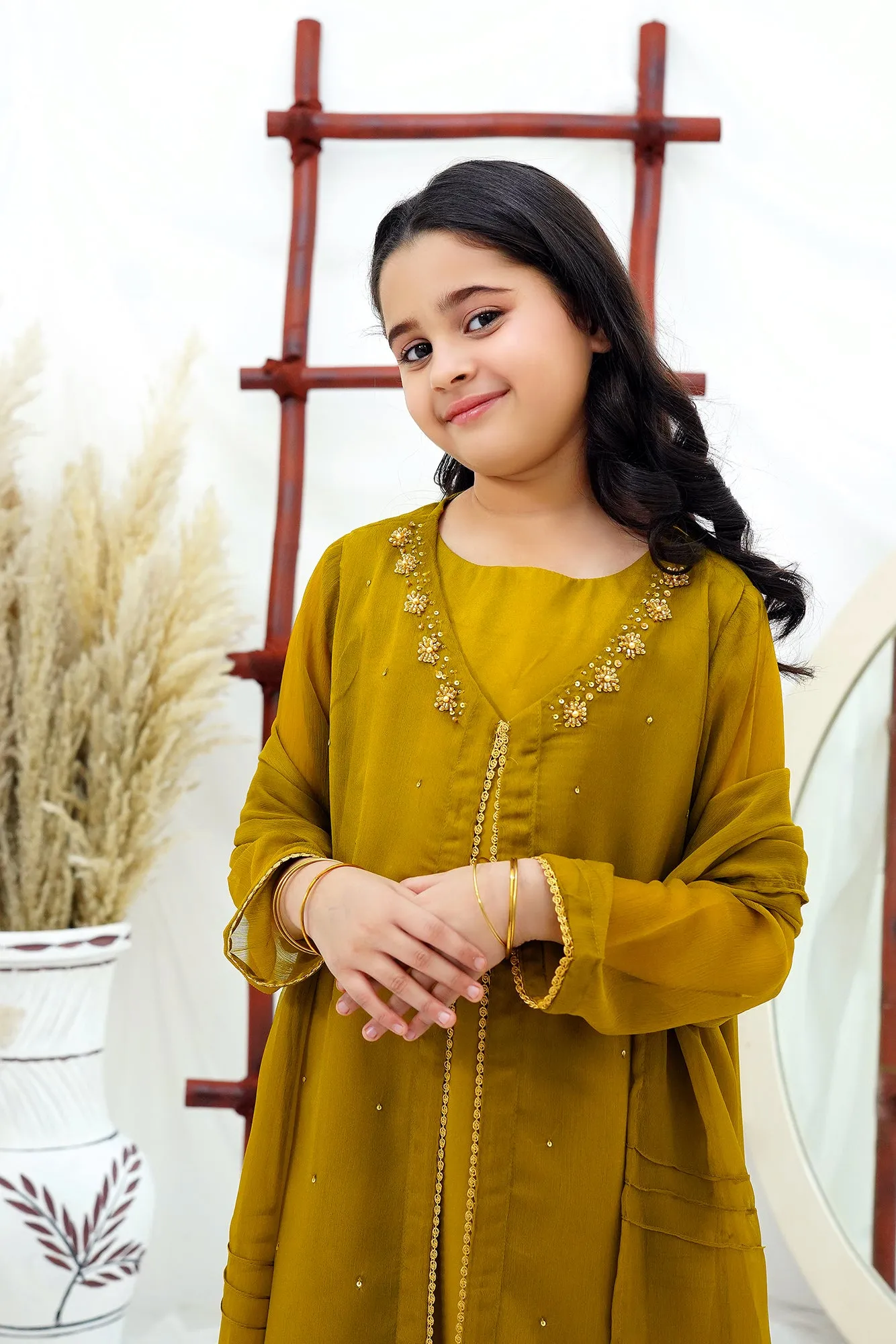 Mehndi Embroidered Chiffon
