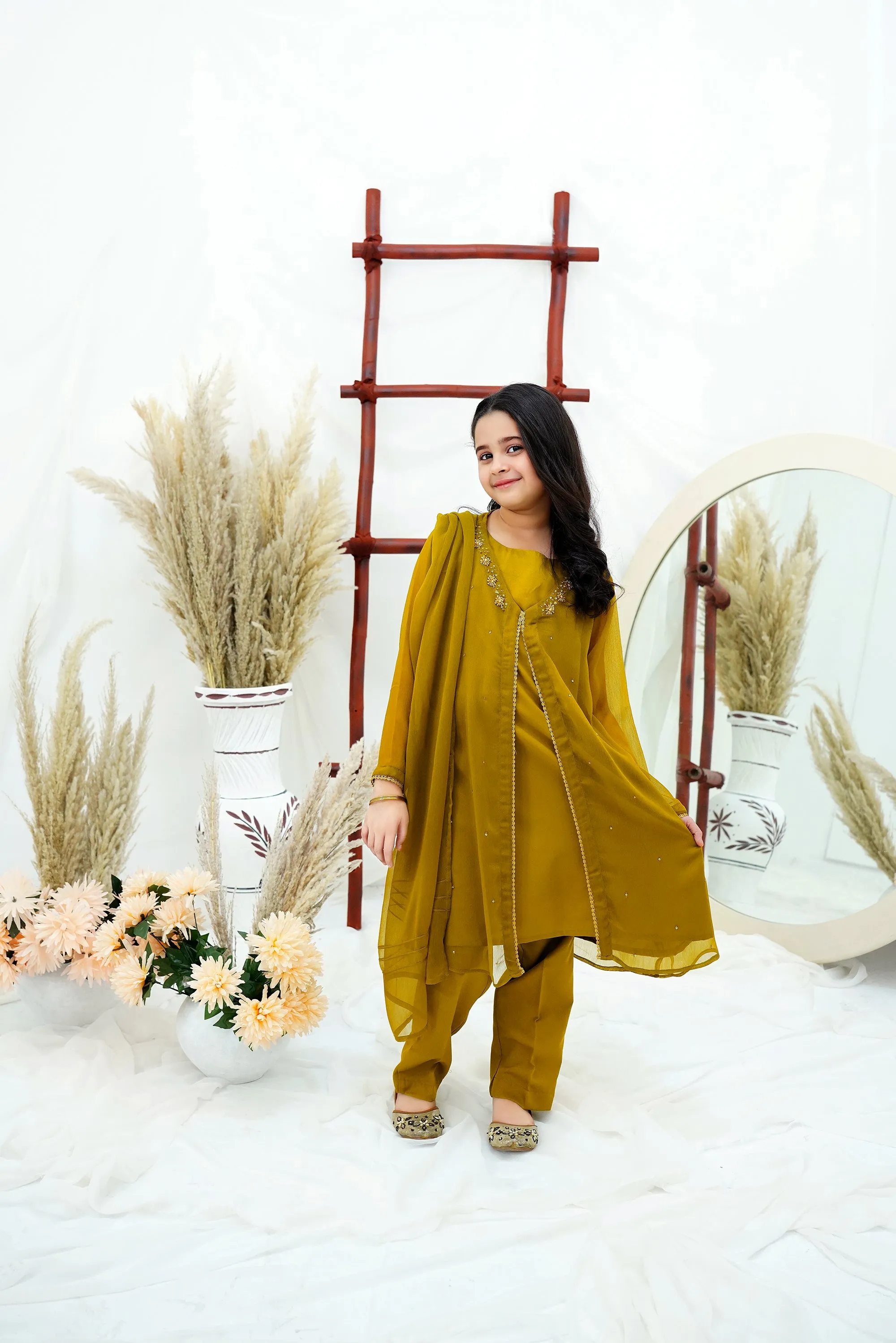 Mehndi Embroidered Chiffon