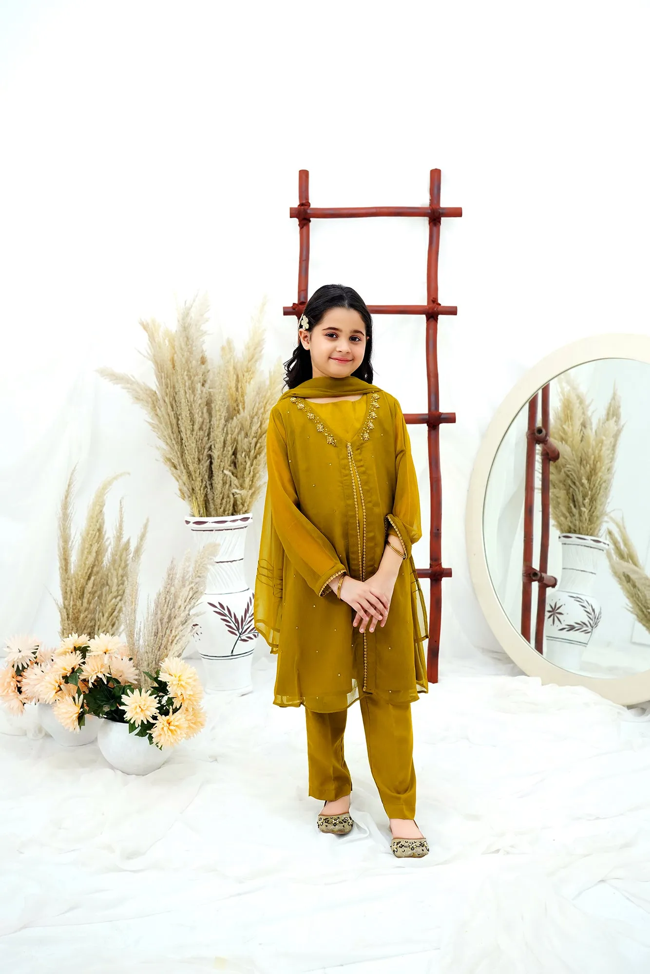 Mehndi Embroidered Chiffon
