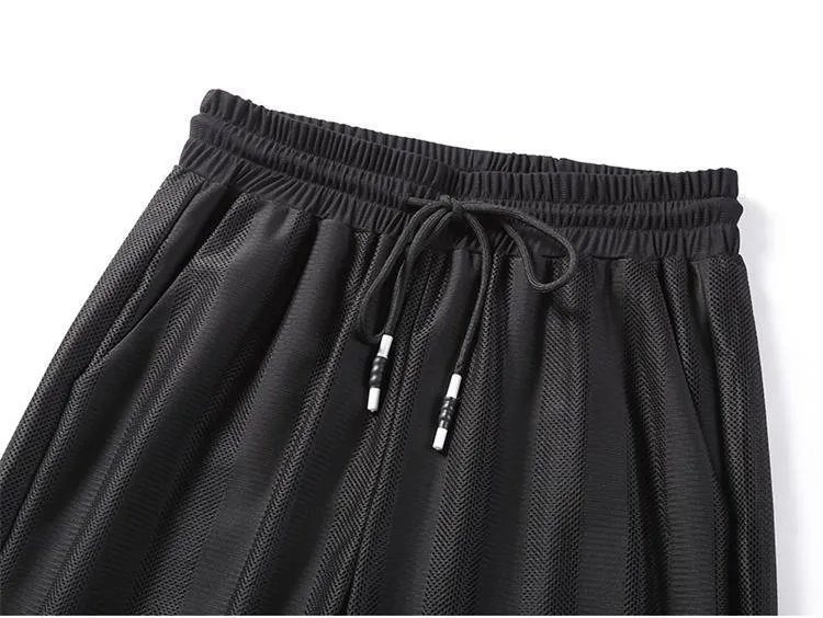 Mesh Patchwork Pants