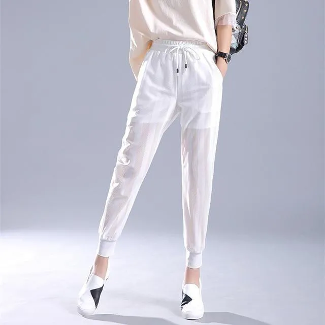 Mesh Patchwork Pants