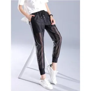 Mesh Patchwork Pants