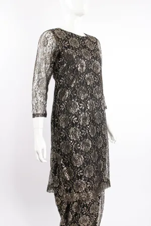 Metallic Lace Tunic & Pant Set
