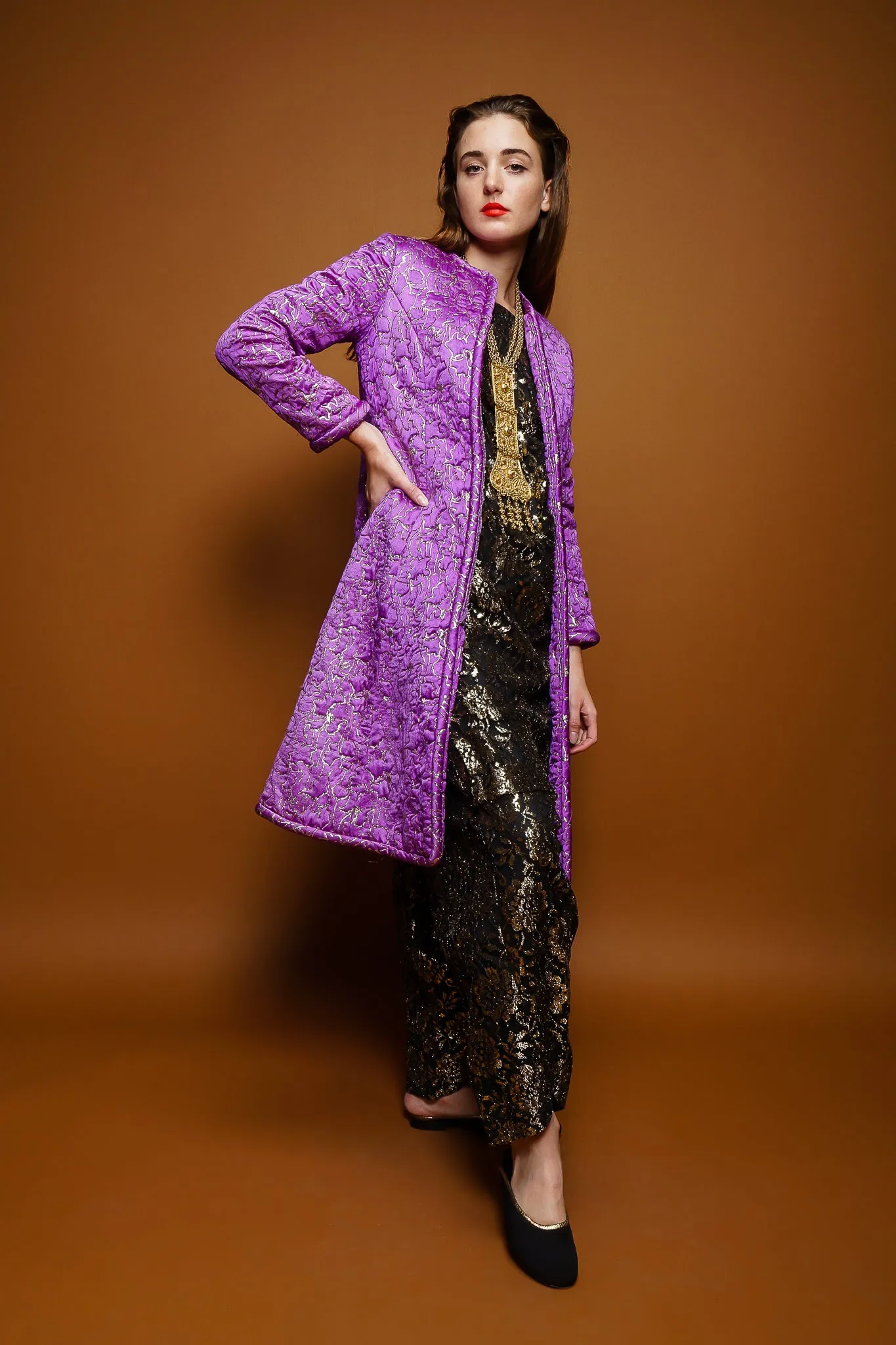 Metallic Lace Tunic & Pant Set