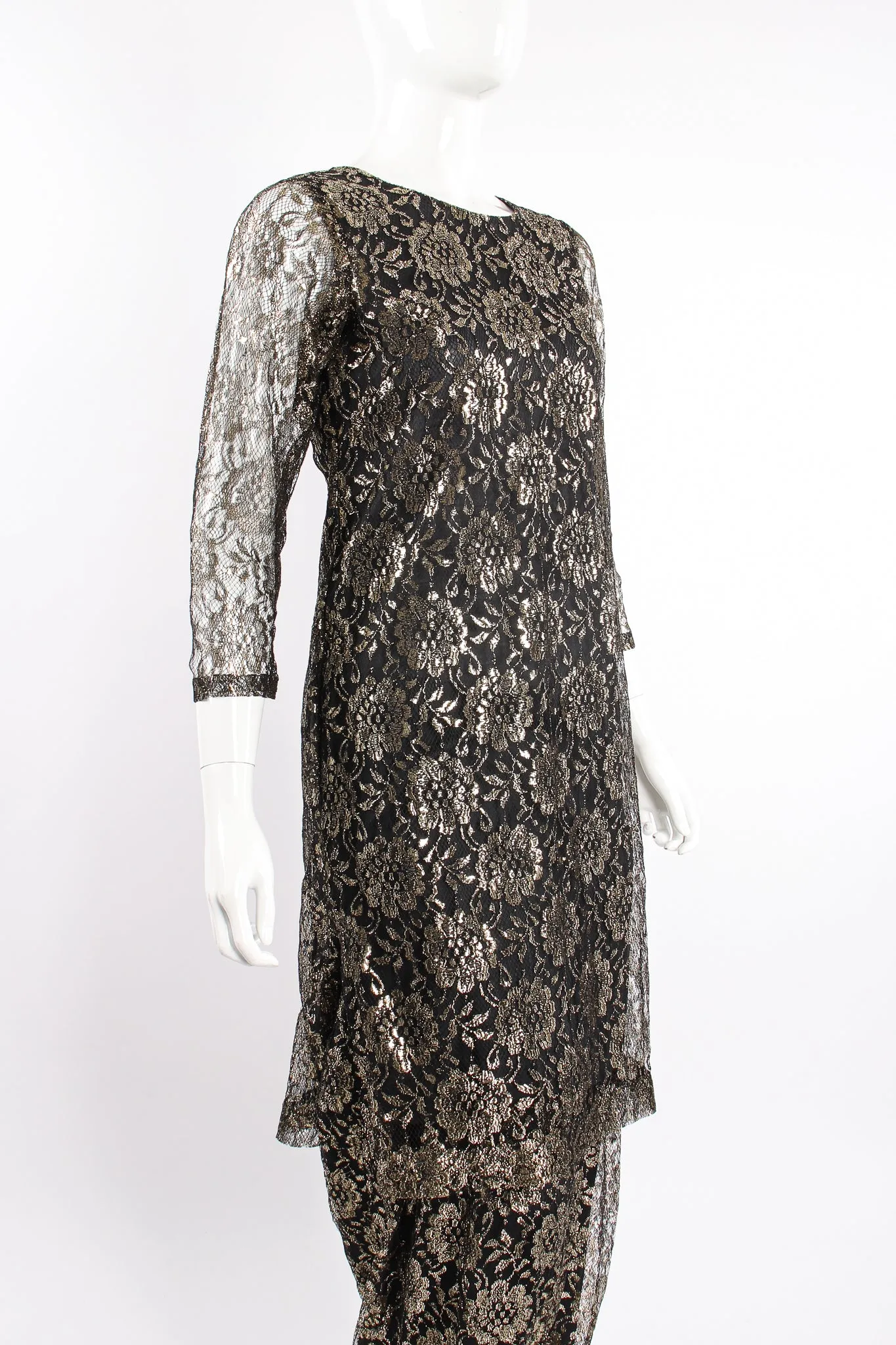 Metallic Lace Tunic & Pant Set