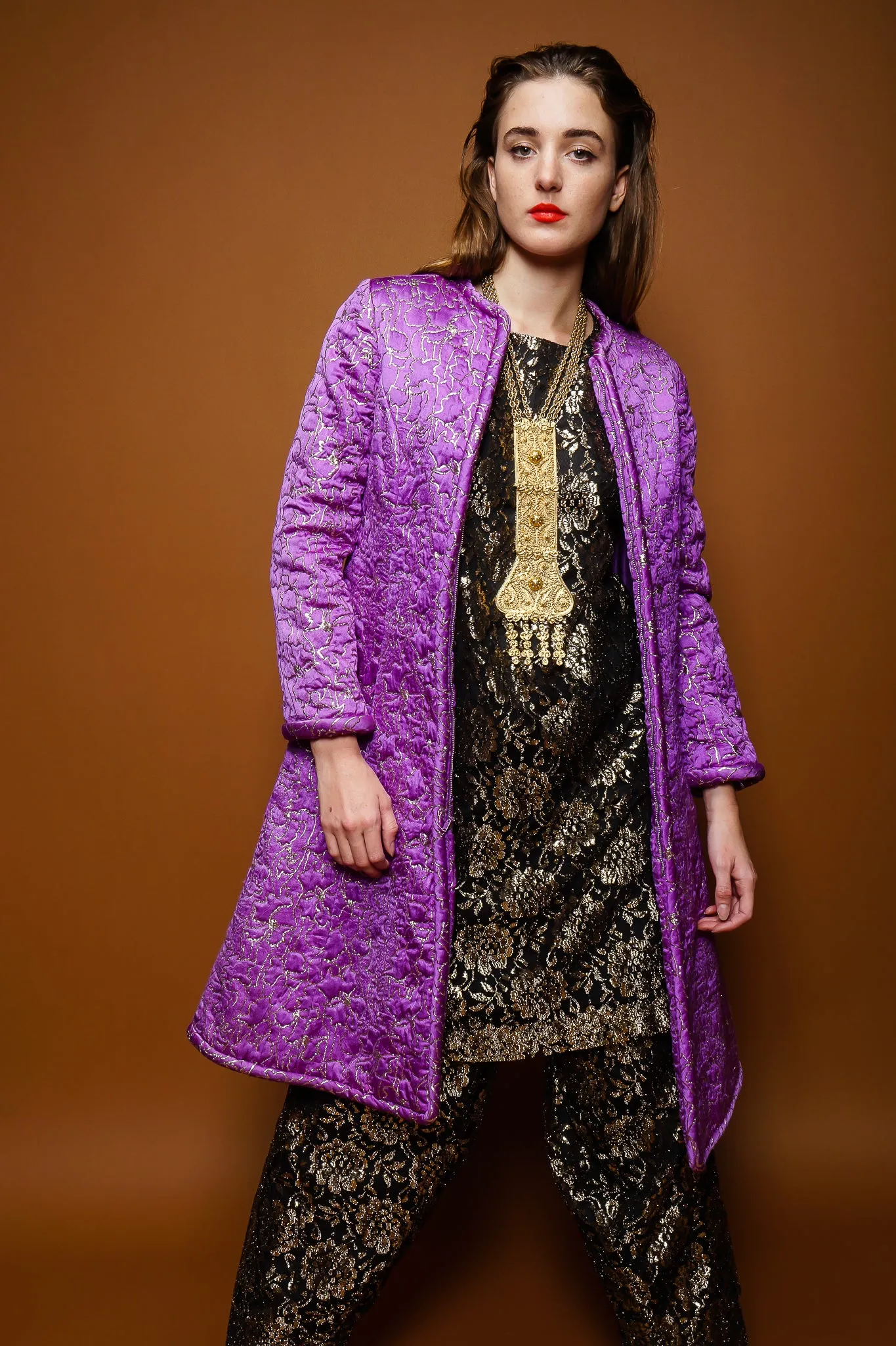 Metallic Lace Tunic & Pant Set