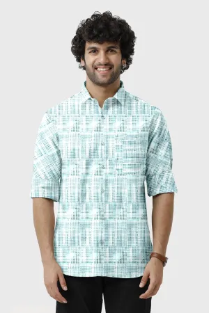 Miami - Blue Printed Casual Shirts for Men | Ariser