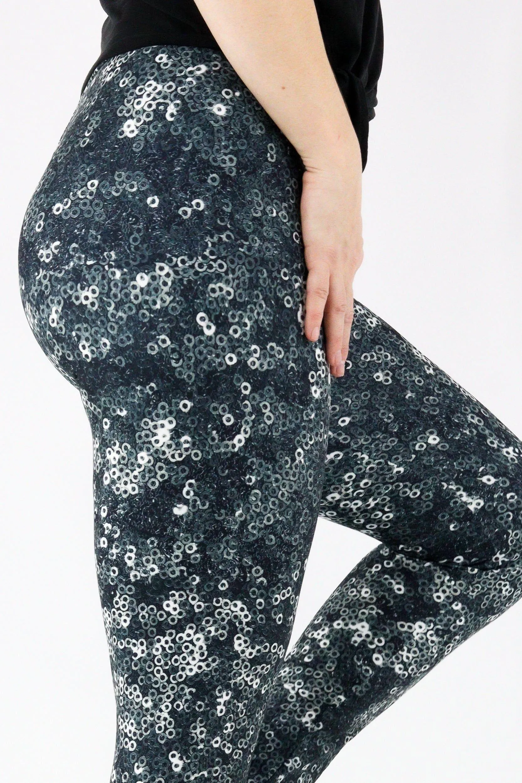Midnight Sequins - Casual - Long Full Leggings