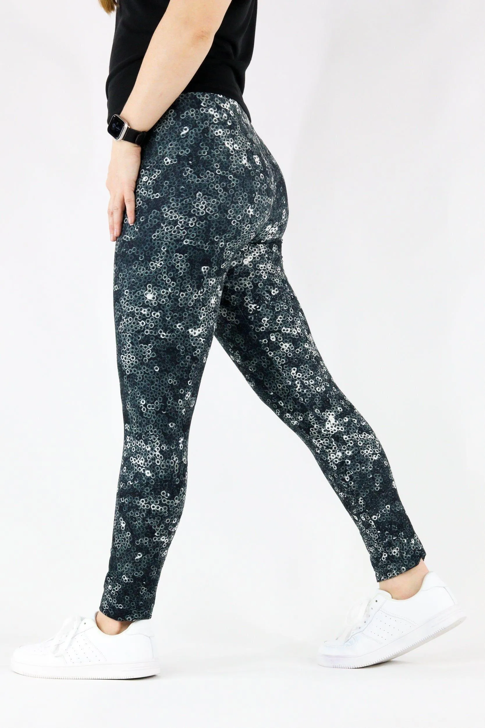 Midnight Sequins - Casual - Long Full Leggings