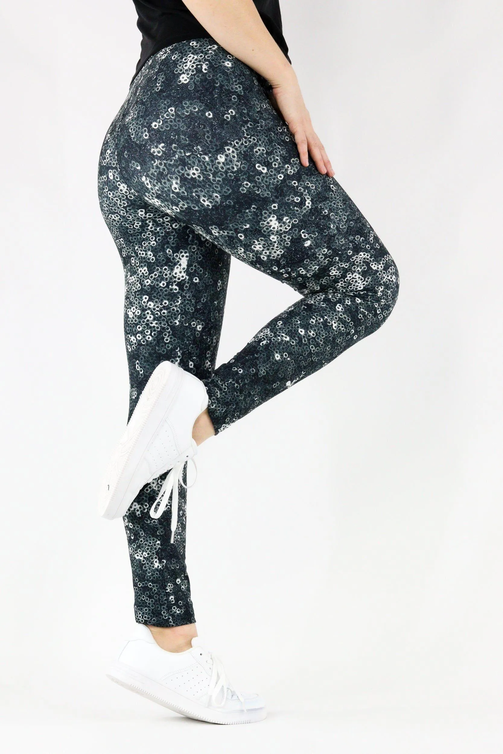 Midnight Sequins - Casual - Long Full Leggings