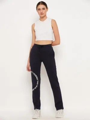mSECRET Navy Printed Trackpants