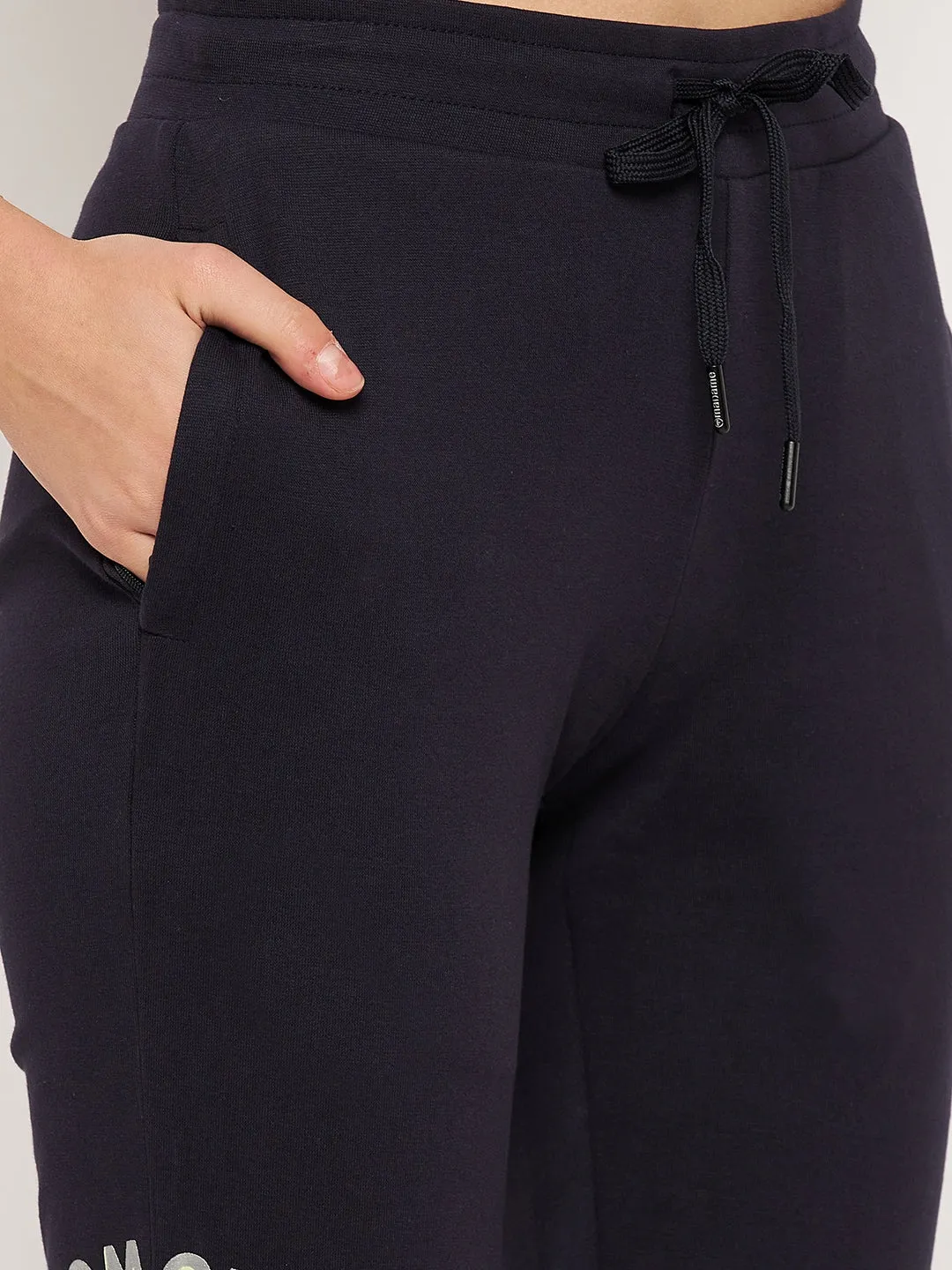 mSECRET Navy Printed Trackpants