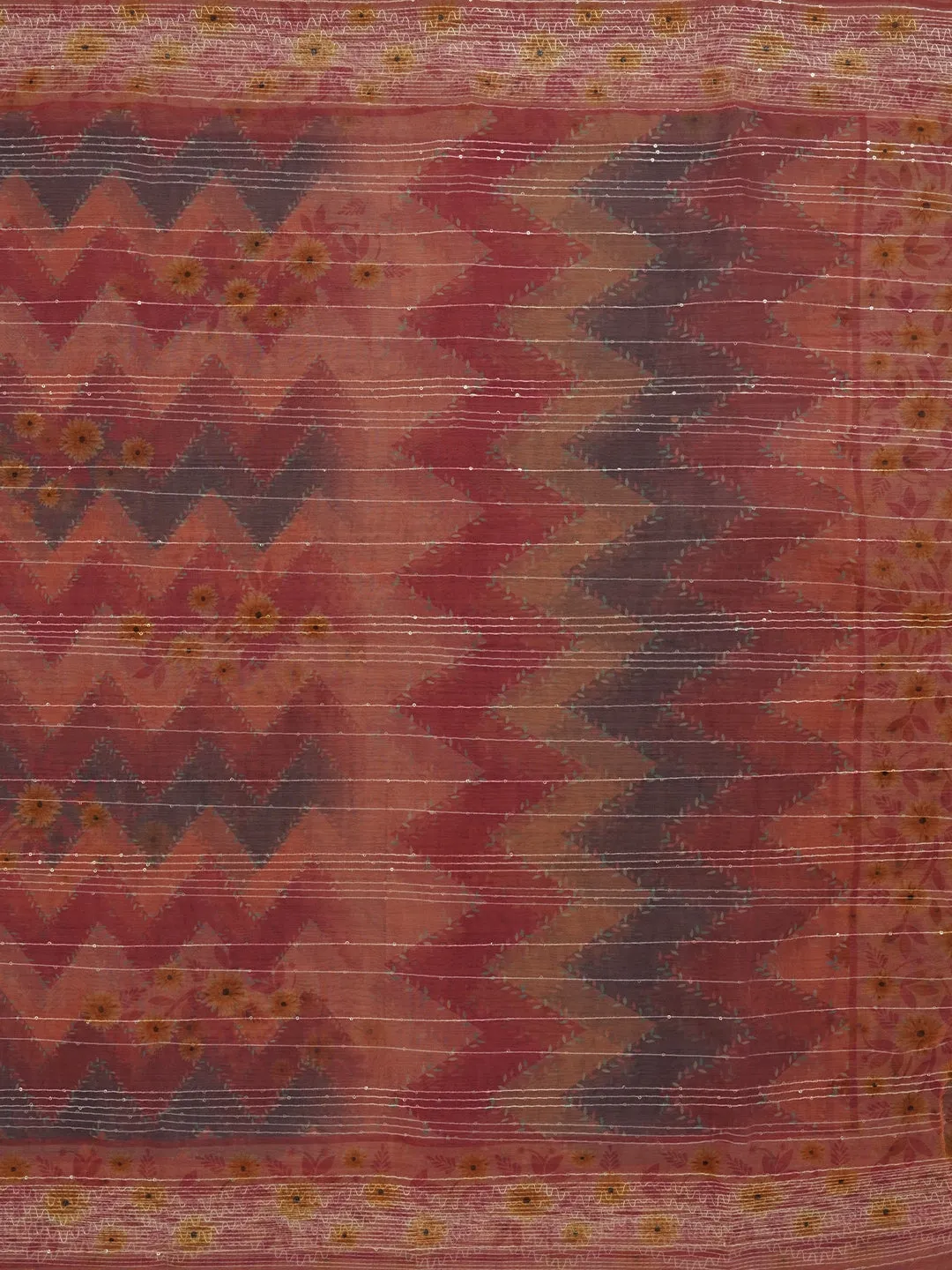 Multicolor Sequin Embroidered Organza Dress Material with Dupatta