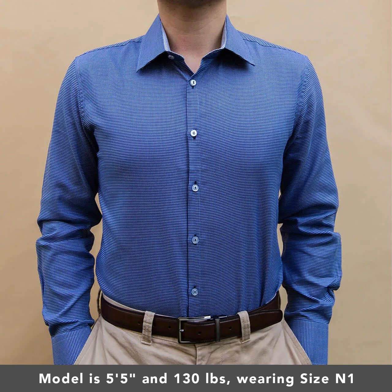 Navy Textured Patterned Dress Shirt | The Pebble