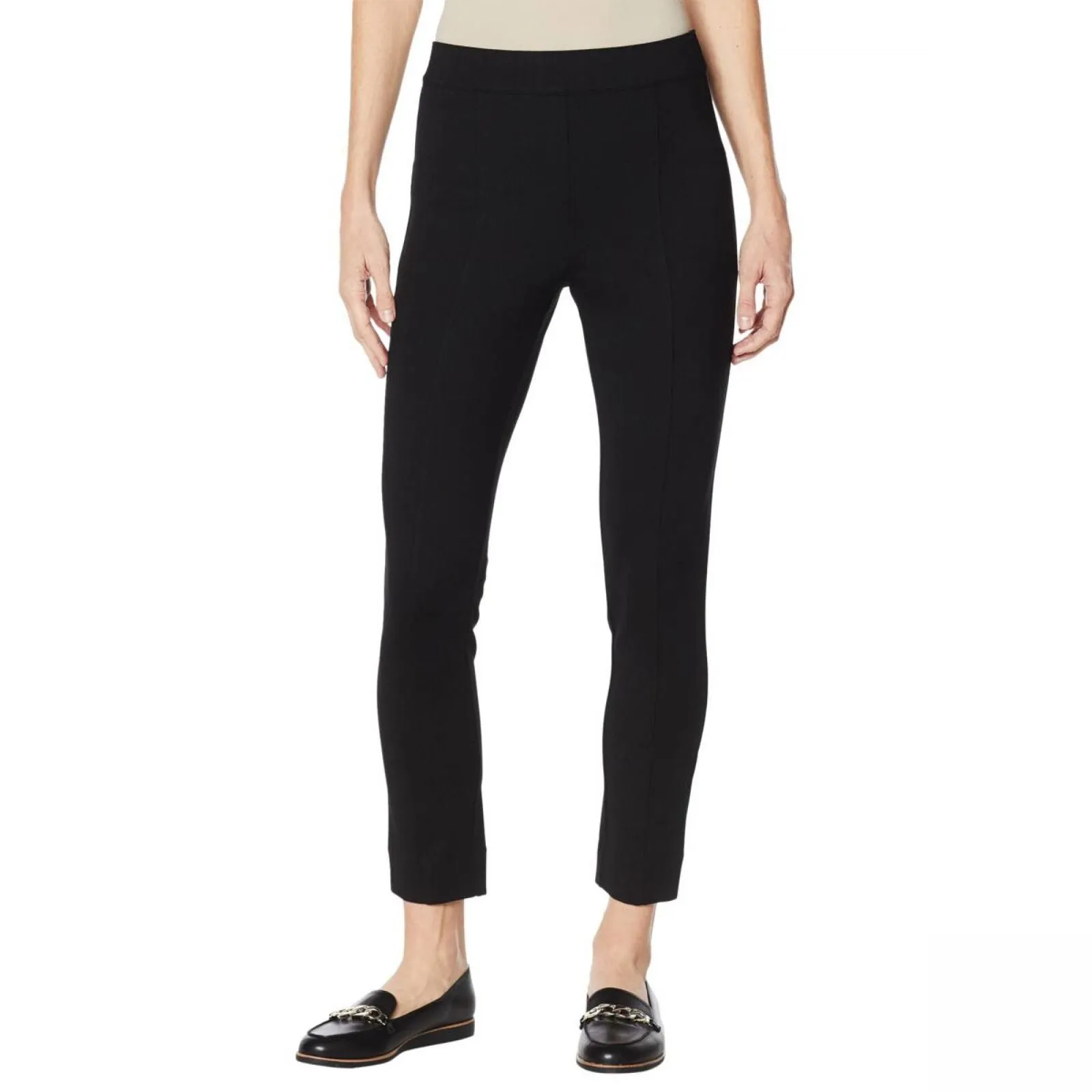 NWT Colleen Lopez Women's Power Mesh Panel Skinny Ponte Knit Pants. 729257