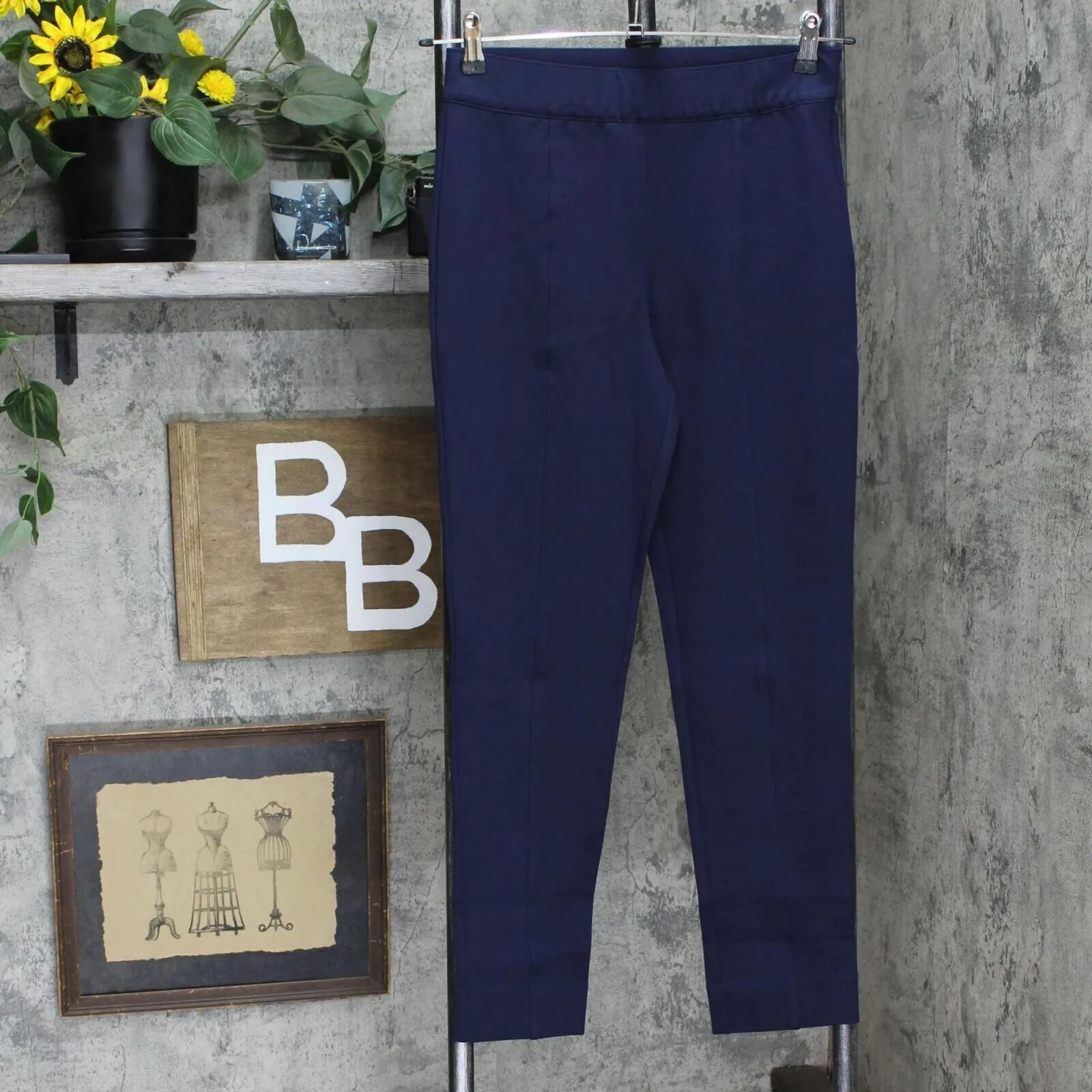 NWT Colleen Lopez Women's Power Mesh Panel Skinny Ponte Knit Pants. 729257