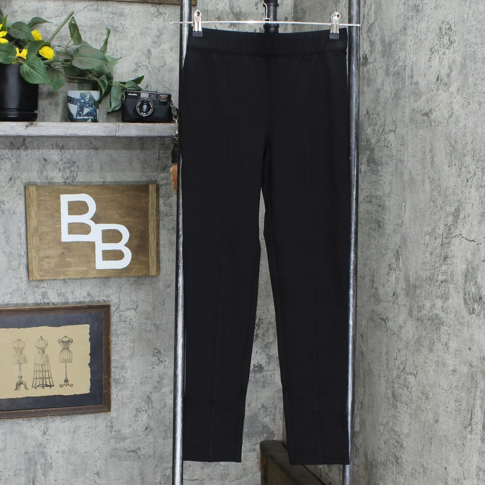 NWT Colleen Lopez Women's Power Mesh Panel Skinny Ponte Knit Pants. 729257