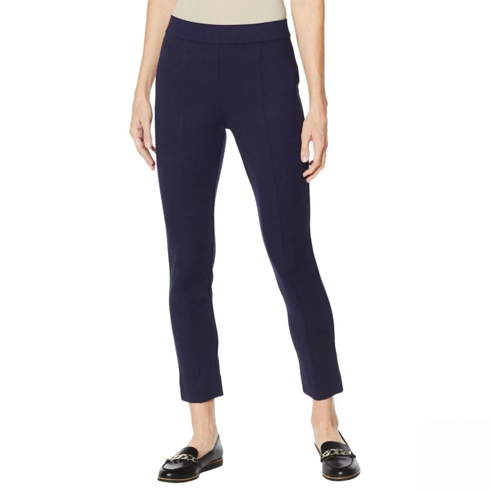 NWT Colleen Lopez Women's Power Mesh Panel Skinny Ponte Knit Pants. 729257