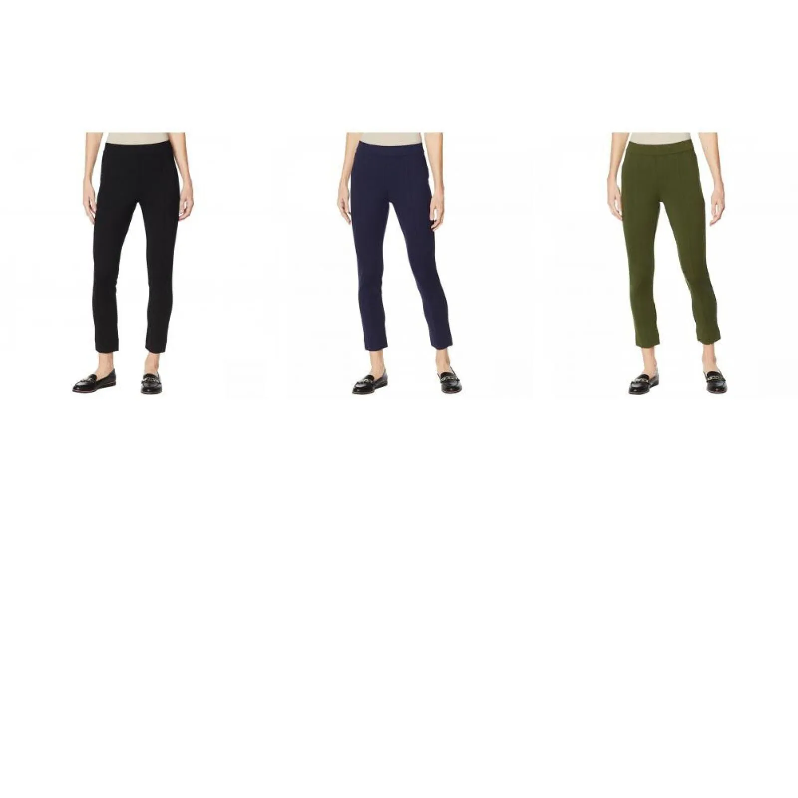 NWT Colleen Lopez Women's Power Mesh Panel Skinny Ponte Knit Pants. 729257