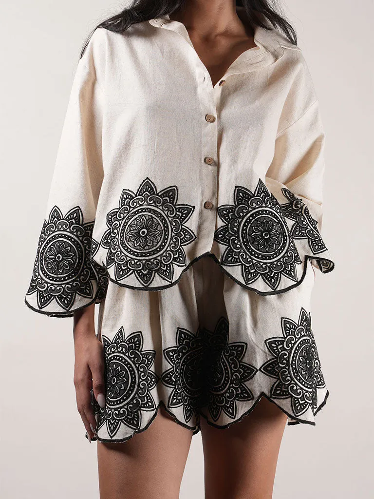 Oatmeal Boota Co-ord Set