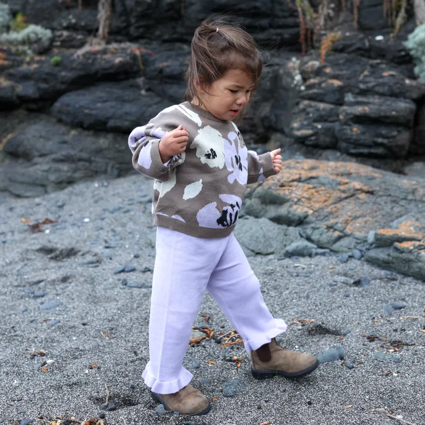 Organic Frill Pants - Lilac