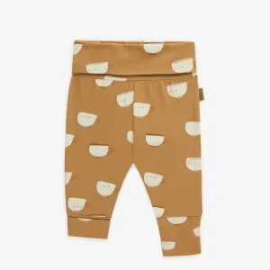 Pantalon évolutif brun avec motif de tasses en coton, bébé || Brown evolutive pants with mugs  pattern in cotton, baby