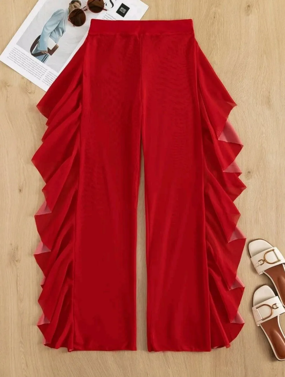 Pants de Playa Transparente en Mesh Engomado