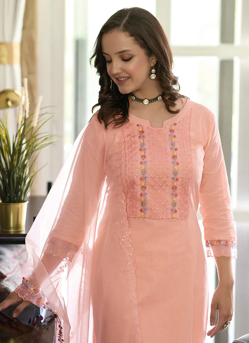 Pink Multi Embroidery Traditional Salwar Kameez