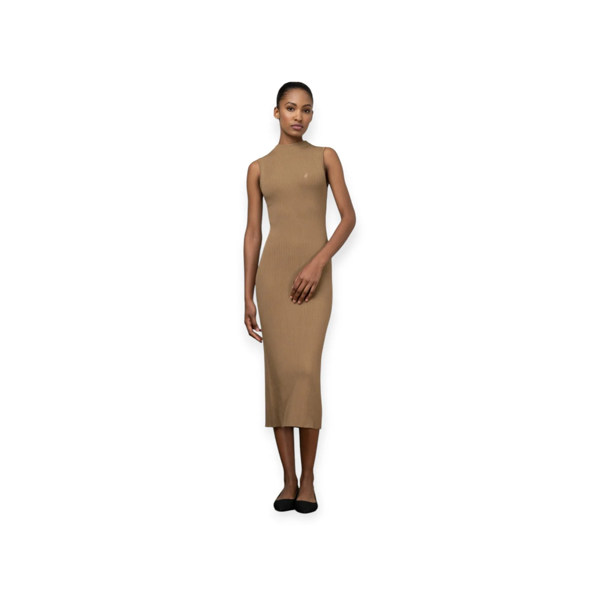 Polo Women Dafne Mock Neck Dress Camel