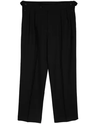 POLY DOBBY LOGO-EMBROIDERED TUCKED SIDE TAB TROUSER