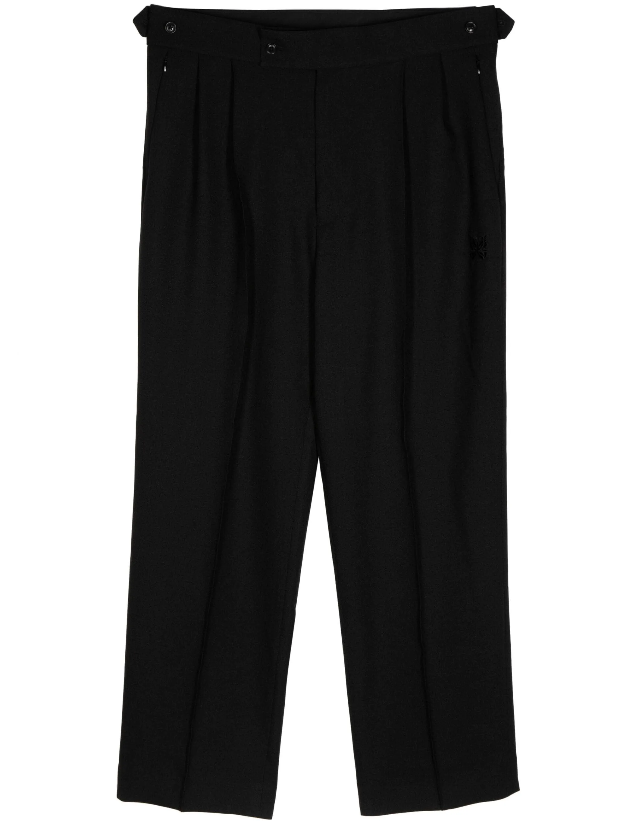 POLY DOBBY LOGO-EMBROIDERED TUCKED SIDE TAB TROUSER