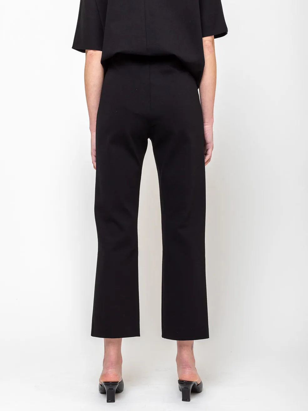 Ponti Knit Cropped Pants - Jet Black
